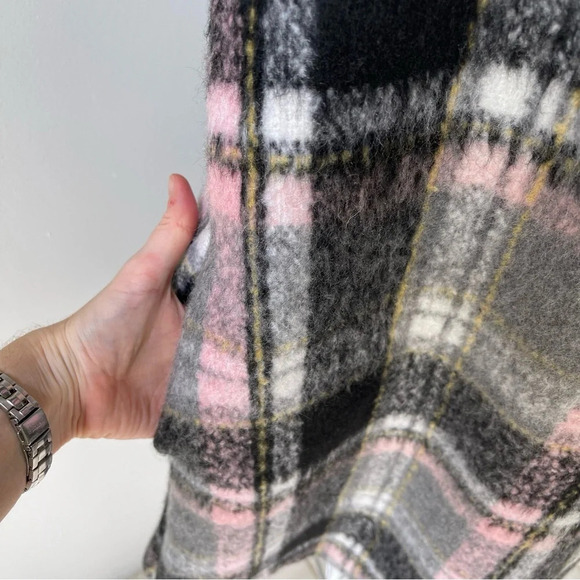 Anthropologie Frontier Plaid short Dress pockets Line & Dot Wool Blend Shift M - Picture 4 of 11